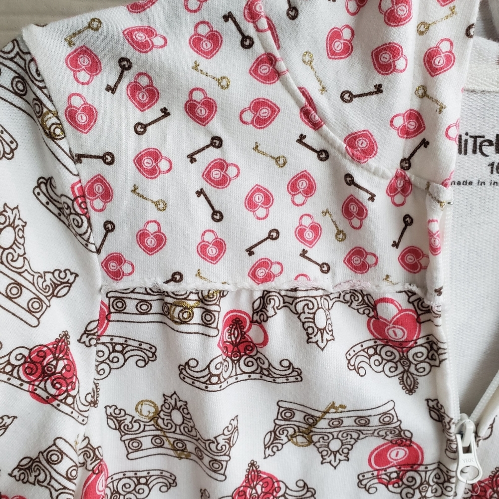 LIMITED TOO Cute Pastel Cream Pink Lockheart Kawaii Princess Graphic Hoodie - Picture 10 of 15